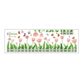 Wandtattoo mit rosa Tulpen, weißem Zaun und bunten Schmetterlingen für Wohnkultur MG93-10 - 30*90CM Layout