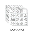 Detail view of 6-piece geometric white tile stickers with minimalist black lines for kitchen - 20*20cm (6 Sheets)