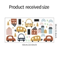 Layout of cartoon wall stickers with houses and cars on 60x30cm size sheet - 30*60cm Layout (FX-B154)