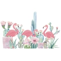 Detail of flamingo wall stickers with tropical cacti and succulent plants in watercolor style - 30*90CM*2PCS Layout
