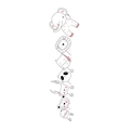 Adesivo murale minimalista con animali impilati per decorazione camera dei bambini - Layout 30*90CM