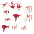 Detalle de 10 pegatinas de pared de Halloween con huellas de manos sangrientas y manchas - Juego de Salpicaduras de Huellas Sangrientas (40x60cm)