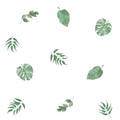 Stickers muraux feuilles vertes minimalistes avec plantes tropicales à l'aquarelle - Style de Feuille Peinte à la Main à l'Aquarelle (FX-F011)