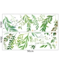 Detailansicht der Aquarell-Eukalyptusblätter und lila Blumen PVC-Wandtattoo-Set - 30*90CM*2PCS Layout