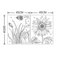 Dettaglio adesivi murali schizzo nero e bianco girasole e tulipano, misura 45x60cm - 45*60cm*2pcs Layout