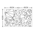 Sticker mural carte du monde avec lignes géométriques noires et dimensions 45x60cm - 45*60cm*2pcs Mise en Page