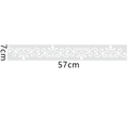 Dettaglio bordo murale bianco 57x7cm con eleganti motivi a volute europee per decorazione casa - Bianco