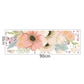 Bloemen muursticker met roze bloemen en groene bladeren, maat 30cm x 90cm - 30*90CM Lay-out