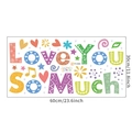 Detailansicht des Love You So Much Cartoon Wandaufklebers Maße 60x30cm - 30x60cm Layout