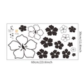Detaillierte Maße des minimalistischen schwarz-weißen Blumen-Wandtattoo-Sets 60x30cm - 30*60cm Layout