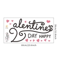 Detailansicht der Valentinstag Wandtattoo mit schwarzer Schrift und rosa Herzen - 30x60cm