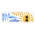 Adesivi murali con sole e nuvole in stile acquerello per cameretta bambini - 30x90cm(FX-D94)