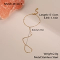 Detailed view of gold zircon finger bracelet with 2.0g stainless steel specifications - Gold Five Clear Rhinestones (NMSR-M158-1)
