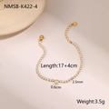 Elegante pulsera tennis chapada en oro de 18K con colgante de corazón y circonitas - Talla única / Pulsera de Tenis de Corazón Blanco Dorado (NMSB-K422-4)