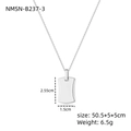 Zilveren rechthoekige hanger ketting van titaniumstaal met ruimte voor gravures - 18K goud / Staalkleur