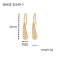 Minimalistische goldene Tropfenohrringe aus Edelstahl, Maße 24mm x 5mm, Gewicht 3g - Tropfenförmiger Haken-Stil (NMSE-D249-1)
