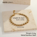 Golden heart link bracelet in stainless steel with crystal pavé and lobster clasp - Gold Heart Full Pave Style (NMSB-L314-1)