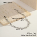 Elegant silver stainless steel bracelet featuring interlocking heart links and lobster clasp - Silver Heart Pave and Polished Mix Style (NMSB-L314-3)