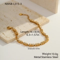 Gold plated stainless steel chain bracelet featuring clear cubic zirconia in variant gold - Gold Thin Chain Pave Zircon Tennis Style (NMSB-L315-3)