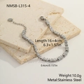 Silver color stainless steel tennis bracelet with square clear cubic zirconia crystals - Silver Thin Chain Pave Zircon Tennis Style (NMSB-L315-4)