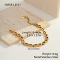 Gold plated stainless steel infinity link bracelet with zircons and lobster clasp - 18K Gold / Gold Infinity Symbol (NMSB-L316-1)