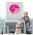 Sticker mural lune rose lumineuse pour chambre d enfant avec texture lunaire réaliste - 30cm / Rose