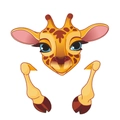 Niedliches Giraffen-Wandsticker-Set mit großen Augen für die Kinderzimmer-Deko - Giraffe
