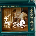 Weißer Rentier und Schlitten Fensteraufkleber mit Magic Christmas Text für Glas - Weiß