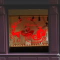 Roter Rentier-Schlitten Magic Christmas Fensteraufkleber für festliche Glasdeko - Rot
