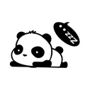 Cute sleeping panda wall sticker in black and white minimalist decorative style - Sleeping Panda Style (FX004)