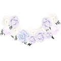 Dettaglio di adesivi murali con peonie e rose acquerellate e foglie per decorazione - Standard