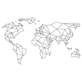 Minimalist geometric world map wall sticker showing continent outlines with thin black lines - 45*60cm*2pcs