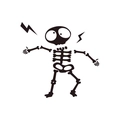 Cartoon ET skeleton wall sticker with lightning symbols for home decor and fun switch styling - Cartoon Electric Shock Alien Skull (KG108) / 14*14CM Finished Size