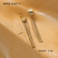 Irregular gold titanium steel tassel earrings with polished mirror finish for women - Gold Semi-Oval Fine Chain Tassel Style (NMSE-D347-1)