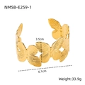 Goldenes 18K Titanstahl-Armreif-Design mit eleganten Schmetterlingsflügel-Mustern - Gold Schmetterling Stil (NMSB-E259-1)