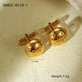 Elegante vergulde manchetknopen met uitgesneden hart en T-sluiting voor Franse shirts - 18K goud / Hart Stijl (NMSC-R129-1)