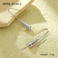 Minimalist silver teardrop earrings with a polished finish measuring 3.9cm in length - Silver Teardrop Hook Earrings (NMSE-D724-2)