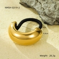 Minimalist 18K gold plated hollow metal hair tie with polished mirror finish surface - Minimalist Arc (NMSH-G519-2)