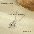 Detailed view of silver seashell pendant necklace with precise dimensions and weight specs - Silver Conch Style (NMSN-F6510-2)