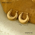 Golden chunky hoop earrings with spiral wave texture and lever-back closure - 18K Gold / Spiral Wave Earrings (NMSE-D547-4)