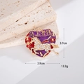 Macro view of zinc alloy horse pendant showing 3.9cm width and 3.7cm height dimensions - Wealth Immediately Style (Purple)