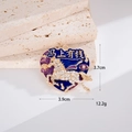 Detail of horse-shaped enamel pendant with rhinestones and measurement annotations - Wealth Immediately Style (Blue)