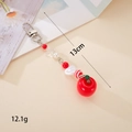 Detail showing 13cm handmade strawberry bead charm with red apple pendant and metal clasp - 3D Red Apple