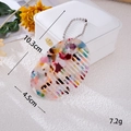 Mini marble pattern comb pendant with dimensions 10.3cm and ball chain on white background - Oval Comb (K5956)