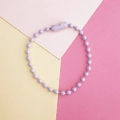 Cadena de bolas lila de 2,4mm con conector a juego para llaveros personalizados - Cadena / Blanco