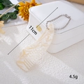 Mini marble acetate hair comb pendant with 11cm length and silver bead chain - Horn Comb (K5966)