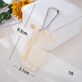 Detailed macro view of cream marble mini comb pendant with silver chain and 9.5cm dimensions - Square Comb (K5972)
