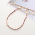 Macro shot of light purple leather woven with golden metal chain for DIY bags - Light Purple