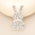 Ciondolo a forma di coniglio in argento scintillante con strass per scarpe e fai da te - Coniglio Argentato (D927)