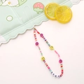 Colorful handmade smiley face and LOVE letter beaded phone wrist strap with Heishi beads - Polymer Clay Smiley Phone Chain - Pink (K1075)